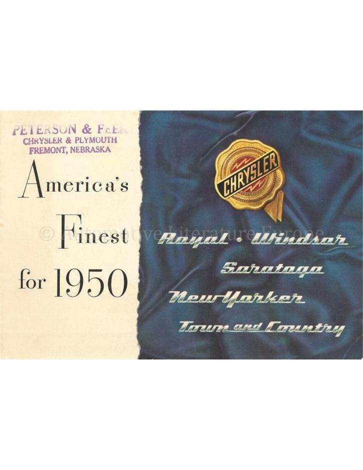 1950 CHRYSLER PROGRAMMA BROCHURE ENGELS (USA), Boeken, Auto's | Folders en Tijdschriften