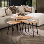 *WOONWINKEL* Salontafel Set Organische Vorm Hout, Huis en Inrichting, Tafels | Salontafels, Verzenden, Nieuw