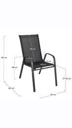 Tuinstoelen set 4 stuks – zwart – 80x55x89 cm – stalen, Tuin en Terras, Tuinstoelen, Ophalen of Verzenden, Nieuw