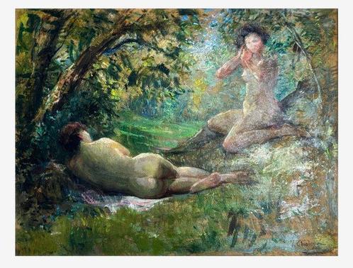 Joannes (Jean) Chaleye (1878-1960) - Study of Nudes in a, Antiek en Kunst, Kunst | Schilderijen | Klassiek