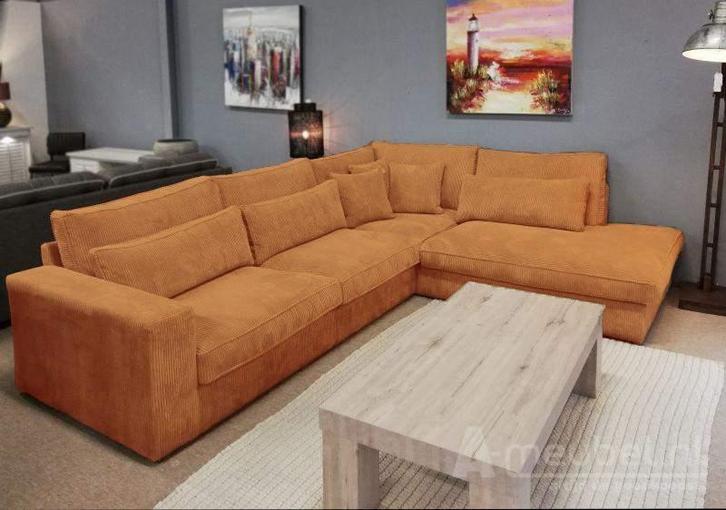 Hoekbank Terheijden - hoekbanken - Cognac, Huis en Inrichting, Banken | Sofa's en Chaises Longues, Nieuw, Stof