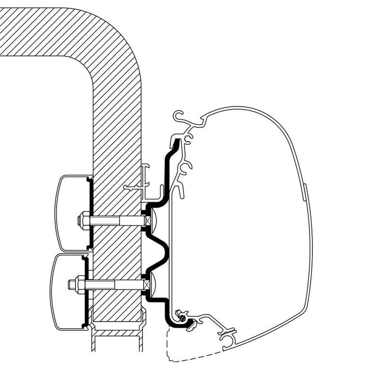 Thule Hymer Camp Adapter <2011 300, Caravans en Kamperen, Voortenten en Luifels, Nieuw, Thule, Ophalen of Verzenden