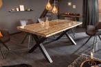 Eettafel Barracuda X 180cm natuurel & Glasplaat / 39698 &, Huis en Inrichting, Tafels | Eettafels, Ophalen of Verzenden, Nieuw