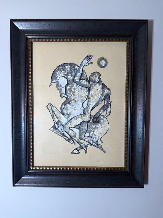 Bruno Landi (1941) - Uomo a cavallo, Antiek en Kunst, Kunst | Schilderijen | Modern