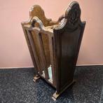 Paraplustandaard/rek - Hout, Leder - Paraplubak, leder, Antiek en Kunst