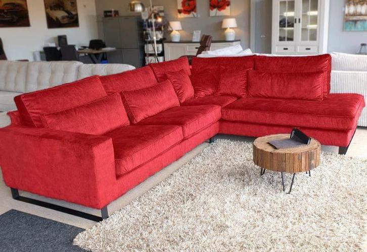 Hoekbank Naarden - hoekbanken - Rood, Huis en Inrichting, Banken | Sofa's en Chaises Longues, Nieuw, Stof