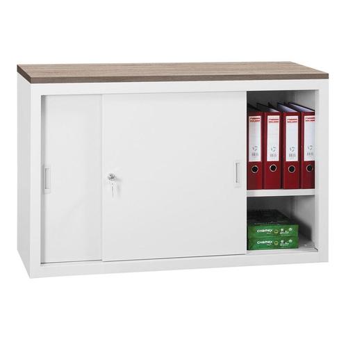 -10% Lage Schuifdeurkast 120x75 - Wit, Zakelijke goederen, Kantoor en Winkelinrichting | Kantoormeubilair en Inrichting, Kast
