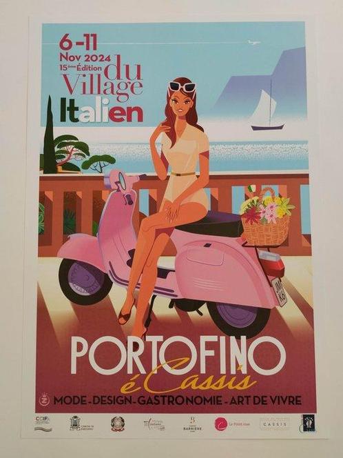 Monsieur Z - Travel poster Portofino e Cassis French, Antiek en Kunst, Kunst | Tekeningen en Foto's