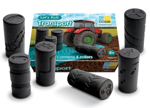 Yellow Door - Transport Lets roll - 6 Stempel Rollers, Kinderen en Baby's, Speelgoed | Educatief en Creatief