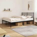 vidaXL Bedframe met hoofdbord metaal zwart 160x200 cm, Huis en Inrichting, Slaapkamer | Bedden, Verzenden, Zwart, 200 cm, Metaal