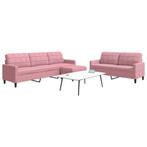 vidaXL 3-delige Loungeset met kussens fluweel roze, Huis en Inrichting, Banken | Bankstellen, Verzenden, Nieuw, Vierpersoons of meer