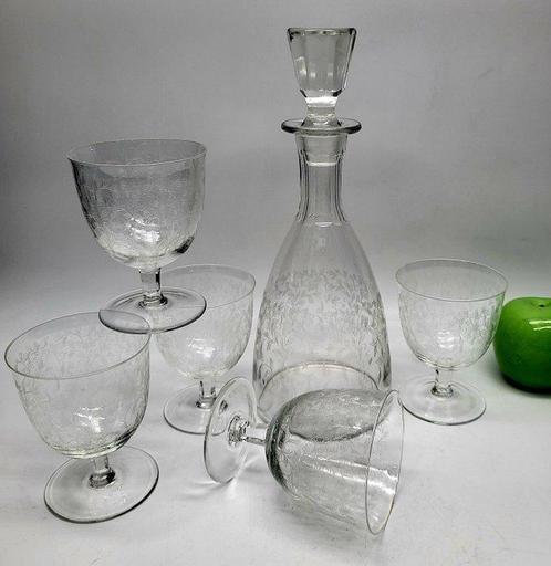 Drinkservies (6) - Empoli-glaswerk - Glas, Serieus - Ardeco, Antiek en Kunst, Antiek | Meubels | Tafels