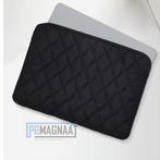 Laptop sleeve met ruitjes  14,6 inch zwart, Computers en Software, Laptophoezen, Ophalen of Verzenden, Nieuw, PCM Neutraal