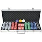 vidaXL Pokerset met 500 chips aluminium, Verzenden, Nieuw