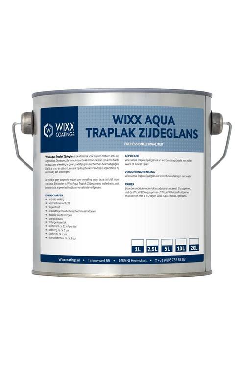 Wixx Aqua Traplak Zijdeglans RAL 9010 | Zuiver Wit 5L, Doe-het-zelf en Verbouw, Verf, Beits en Lak, Lak, Wit, Nieuw, Minder dan 5 liter