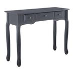 Console tafel sidetafel 3 lades landelijk 100x35x78 donkergr, Huis en Inrichting, Tafels | Sidetables, Verzenden, Nieuw