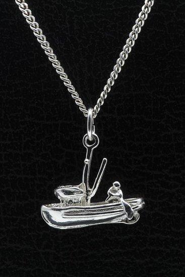 Zilveren Vissersboot ketting hanger, Sieraden, Tassen en Uiterlijk, Kettinghangers, Verzenden