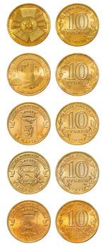 Rusland. 2010/2024. Complete Russian Commemorative 10 Rubles