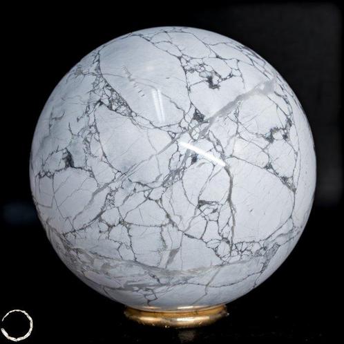 Zeldzame natuurlijke Howlith knikker uit Canada Meesterwerk, Verzamelen, Mineralen en Fossielen