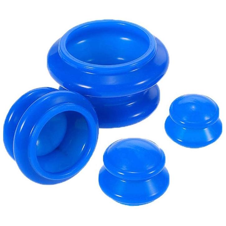 Cupping set van 4 om doorbloeding te stimuleren siliconen, Sport en Fitness, Massageproducten, Ophalen of Verzenden