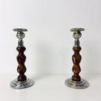 Kandelaar Set Antieke Eye-Catcher Barley Twist (2) - Hout,, Antiek en Kunst, Curiosa en Brocante