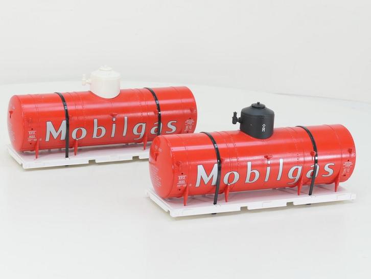 Set 2x Mobil Gas Tank auf Piko container basis (Laadgoed), Hobby en Vrije tijd, Modelbouw | Figuren en Diorama's, Zo goed als nieuw