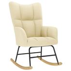 vidaXL Schommelstoel stof crèmekleurig, Verzenden, Nieuw