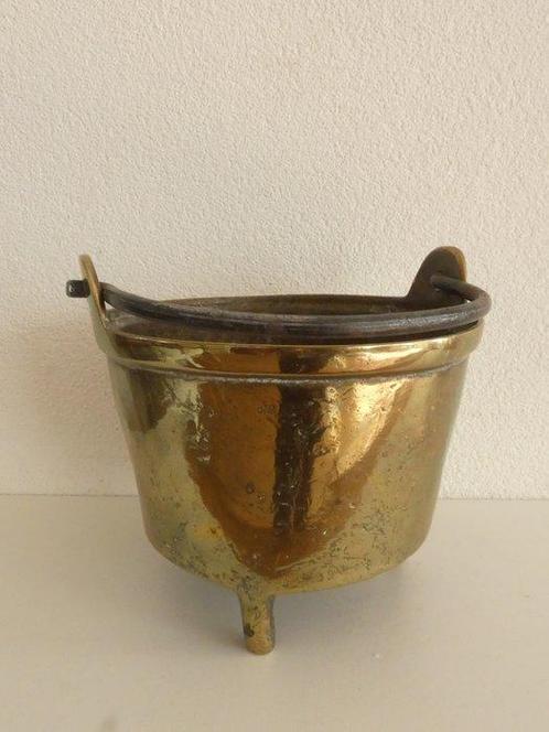 Antiek massief koperen ketel en pot. - Pot (2) - Koper - Met, Antiek en Kunst, Curiosa en Brocante