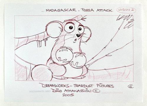 Madagascar : Originele Storyboard Art Gesigneerd, Cd's en Dvd's, Dvd's | Tekenfilms en Animatie