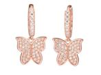 Veiling - Rosékleurige vlindervormige oorbellen moissaniet, Nieuw