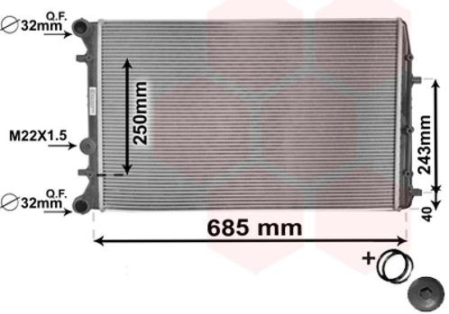 RADIATOR VOOR SEAT CORDOBA 2002-2009 6G0121253AD, Auto-onderdelen, Airco en Verwarming, Nieuw, Ophalen of Verzenden