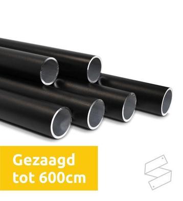 Steigerbuis zwart aluminium 26,9mm op maat gezaagd tot 600cm beschikbaar voor biedingen