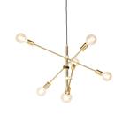 Smart hanglamp messing 6-lichts incl. Wifi G95 - Sydney, Huis en Inrichting, Lampen | Hanglampen, Nieuw, Overige materialen, Retro