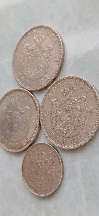 Roemenië. Mihai I. Lot of 4 coins: 200 lei 1942 & 3x500 lei, Postzegels en Munten, Munten | Europa | Niet-Euromunten