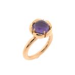 18 Krt. roségouden Catch ring met amethist | BRON, Sieraden, Tassen en Uiterlijk, Gebruikt, Overige kleuren, Ophalen of Verzenden