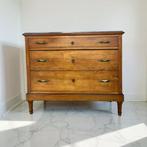 Ladekast - Walnoot, Hout, Messing, Marmer, Antiek en Kunst