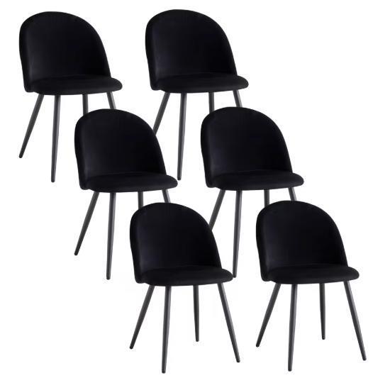 Set van 6 Fluwelen Eetkamerstoelen – Metalen Poten, Modern, Huis en Inrichting, Stoelen, Nieuw, Verzenden