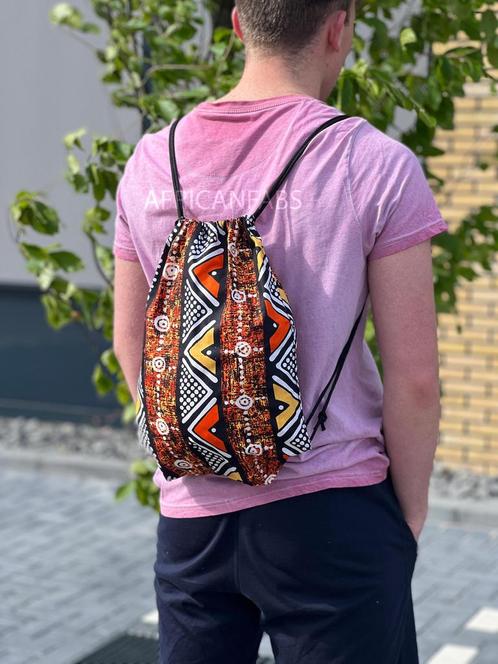 Afrikaanse print rugzak / Gymtas / Schooltas met rijgkoord -, Sieraden, Tassen en Uiterlijk, Tassen | Schooltassen, Nieuw, Ophalen of Verzenden