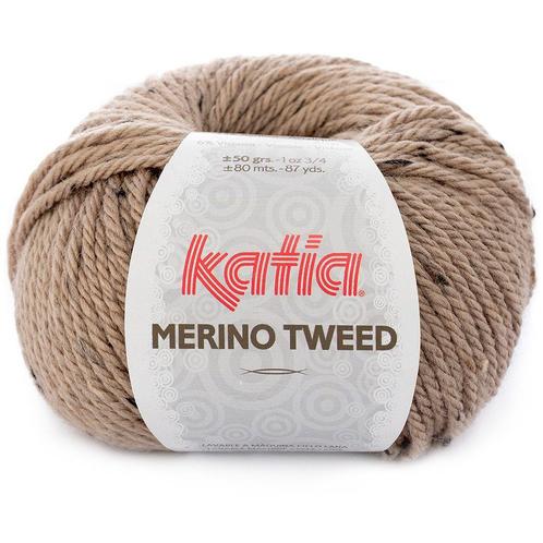 Katia Merino Tweed - 301 beige - Merinogaren, Hobby en Vrije tijd, Breien en Haken, Ophalen of Verzenden