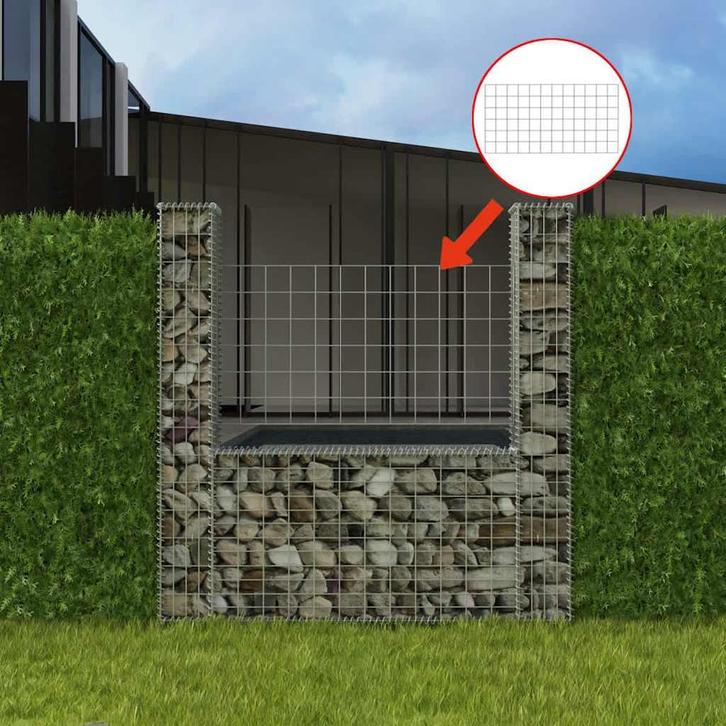 vidaXL Gabion mand U-vormig 160x20x150 cm staal, Tuin en Terras, Schuttingen, Nieuw, IJzer, Minder dan 1 meter, Verzenden