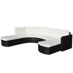 vidaXL 4-delige Loungeset met kussens poly rattan zwart, Tuin en Terras, 4 zitplaatsen, Nieuw, Loungeset, Verzenden