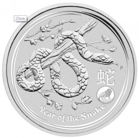 Lunar II - Year of the Snake - 1 oz 2013, Postzegels en Munten, Munten | Oceanië, Losse munt, Zilver, Verzenden