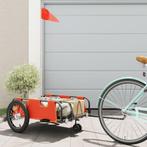 vidaXL Fietstrailer oxford stof en ijzer oranje, Fietsen en Brommers, Verzenden, Nieuw