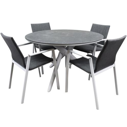 Nancy New Valley dining tuinset 120x74 cm 5 delig aluminium, Tuin en Terras, Tuinsets en Loungesets, Nieuw, Aluminium, Ophalen of Verzenden
