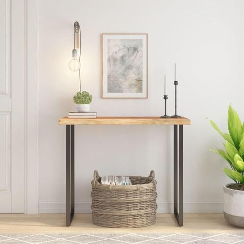 vidaXL Tafelblad rechthoekig natuurlijke rand 100x40x2,5 cm, Huis en Inrichting, Tafels | Eettafels, Nieuw, Verzenden