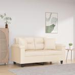 vidaXL Tweezitsbank met kussens 120 cm microvezelstof beige, Verzenden, 150 tot 200 cm, Stof, Nieuw