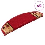 vidaXL Trapmatten zelfklevend 5 st 65x21x4 cm rood, Verzenden, Nieuw