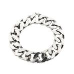 Zilveren robuuste gourmetschakel armband; Heren | 22 cm, Sieraden, Tassen en Uiterlijk, Armbanden, Gebruikt, Zilver, Zilver, Verzenden