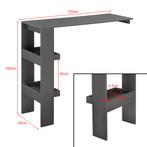 Bartafel Bromoella wandmontage 120x45x106 cm donkergrijs, Huis en Inrichting, Verzenden, Nieuw