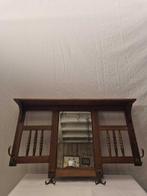 Kapstok - Antieke wandkapstok met spiegel en houten details